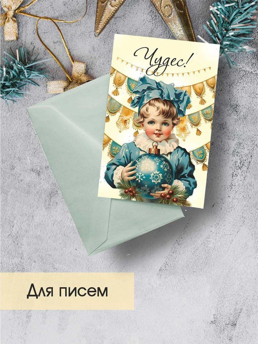 Новогодние открытки мини, набор открыток на Новый Год 2027, новогодний декор