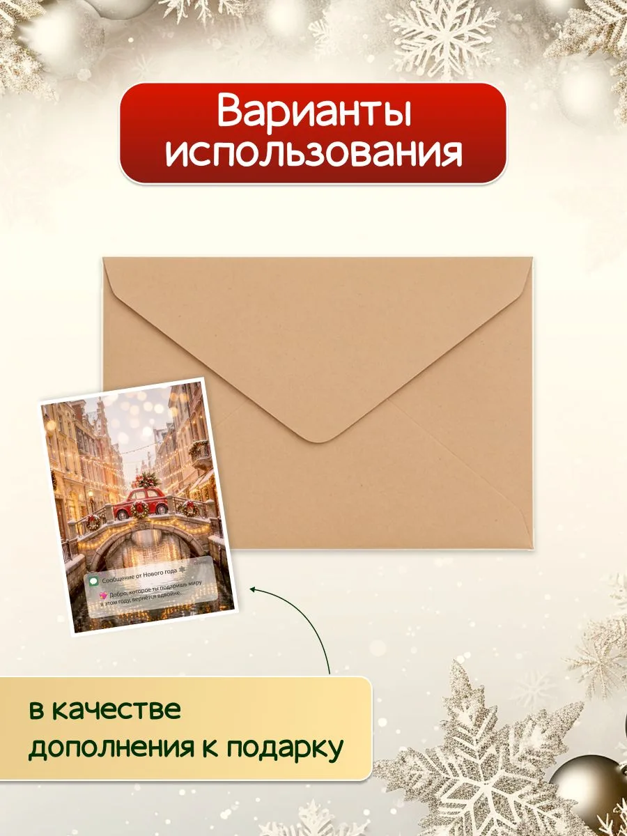Новогодние открытки «Сообщение», скретч, 30 шт, 7×10 см