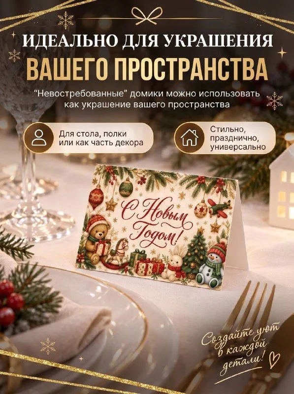 Пакеты подарочные новогодние крафтовые 12 шт. с открытками, упаковка для подарков на Новый год 2027, 24128 см